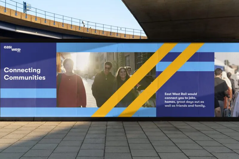 East West Rail hoarding connecting communities
