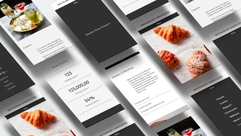 Restaurant Associates website mobile view