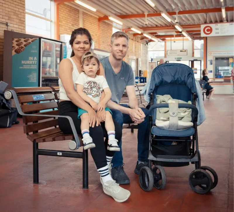 Young Family in Edgware Town Centre