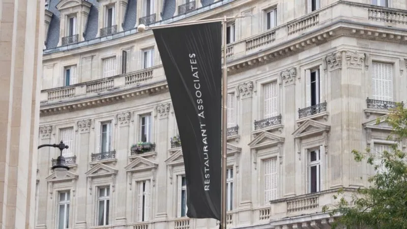 Restaurant Associates flag with logo